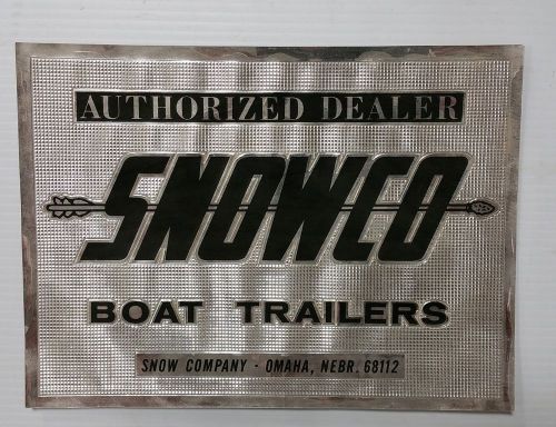 Rare nos vintage 60&#039;s snowco boat trailers decal 7&#034; x 9.5&#034; metallic silver wow!