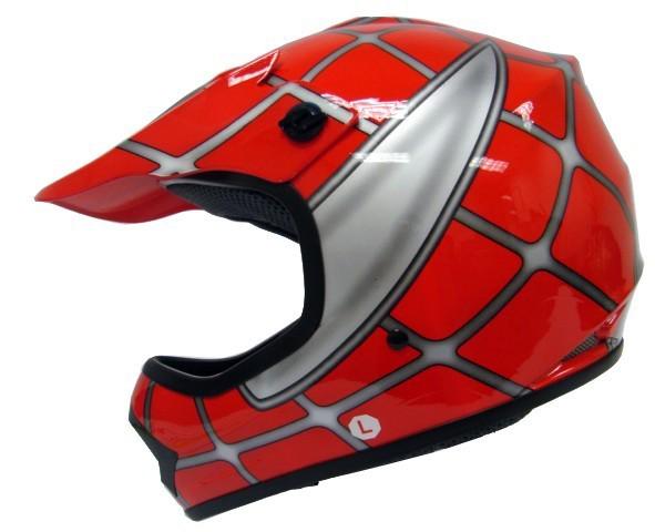 Youth red spider net dirt bike atv motocross helmet ~s