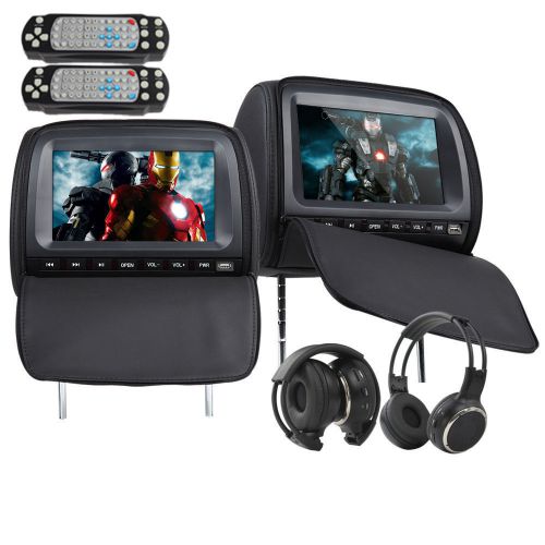 Buy Deluxe Dual Screen 9" LCD In Car Pillow Headrest DVD Player Monitor