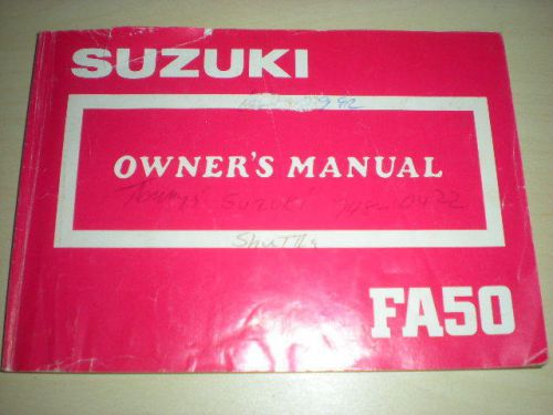 Oem owner's 1986 manual suzuki fa50