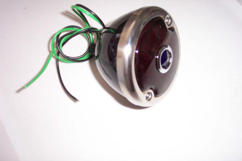 1933-36 Ford tail light, black housing, stainless rim and glass lens, new., US $26.99, image 2