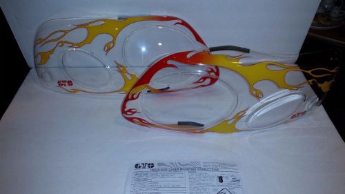 1997-2002 ford expedition gts clear with flames headlight covers flamed