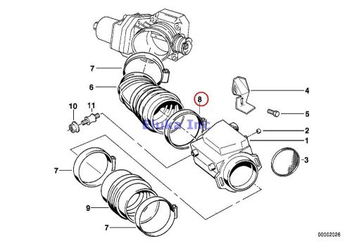 2 x bmw genuine fuel injection mass air flow sensor hose clamp e31
