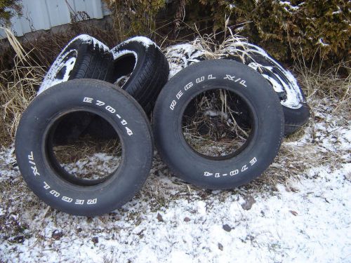 ( 2 ) e70-14 white letter bias ply tires wide oval