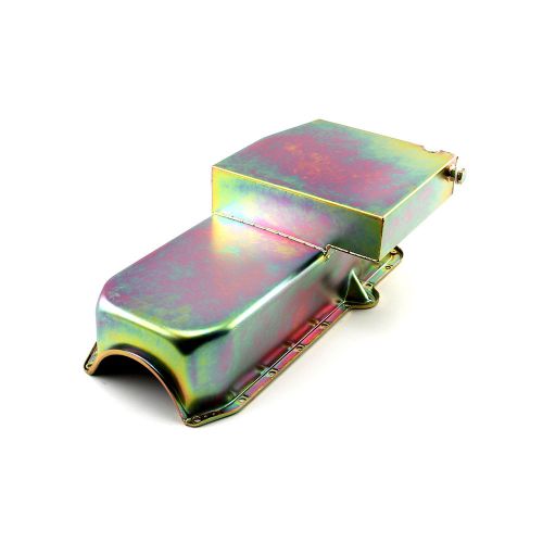Chevy sbc 350 7qt circle track passanger side 2pcs rms zinc oil pan