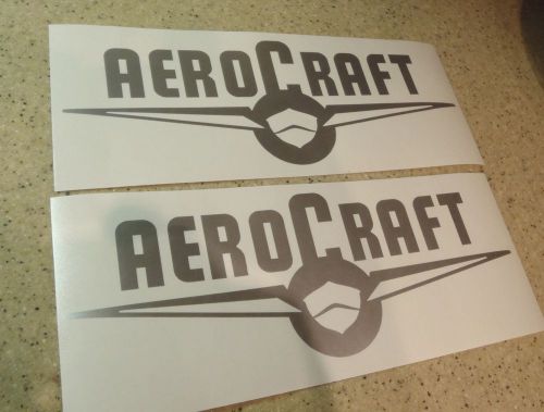Aerocraft vintage fishingboat decals silver 12" 2-pk free ship + free fish decal