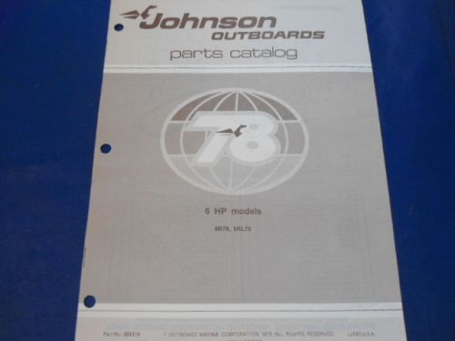 1978 johnson outboards parts catalog, 6 hp models