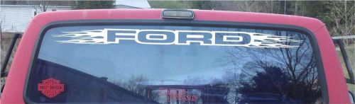 Ford flamed vinyl 40 inch windshield/rear window decal- choice of colors