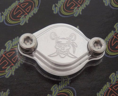 Banshee blaster kfx ltz honda pirate skull sword billet aluminum brake block off
