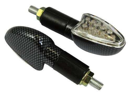 Led carbon short spear motorcycle signals indicators