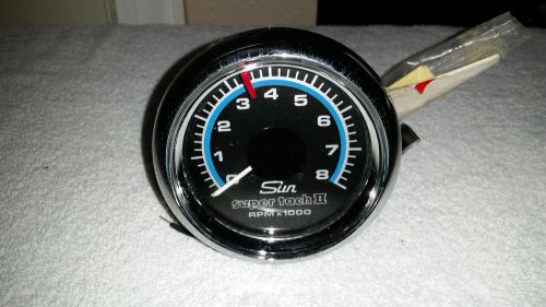 Vintage sun super tach ii 8,000 rpm tachometer hot rat rod