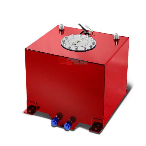 5 gallon/18.8l racing red aluminum gas fuel cell tank+level sender 12"x12"x8"