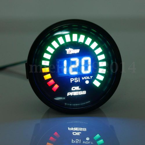 2&#034; 52mm led digital voltmeter voltage oil press pressure psi gauge meter pointer