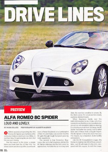2009 alfa romeo 8c spider - classic article d96