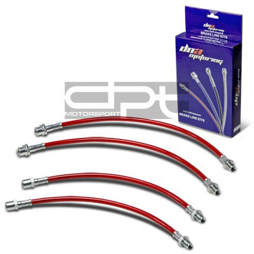 Bmw e38 replacement front/rear stainless steel hose red racing brake lines kit