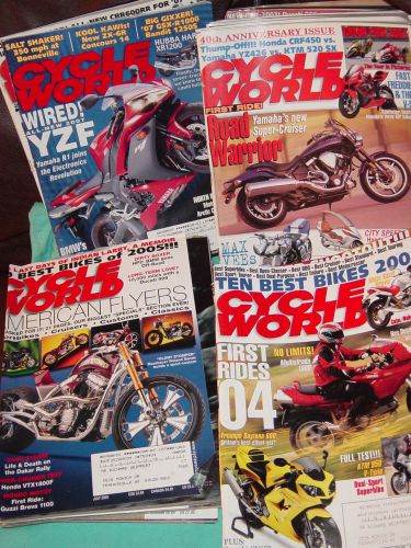 25 cycle world magazines 2002,03,04,05 ,honda,harley,yamaha,kawasaki,suzuki