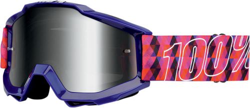 100% motorcycle riding goggle accuri purple sultan mirrored silver lens