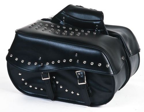 Motorcycle saddlebags - heavy duty pvc - zip-off yoke &amp; quick click buckles 4068