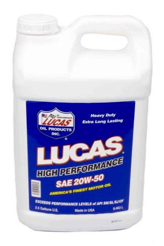 Lucas oil high performance plus 20w50 motor oil 2.5 gal p/n 10256