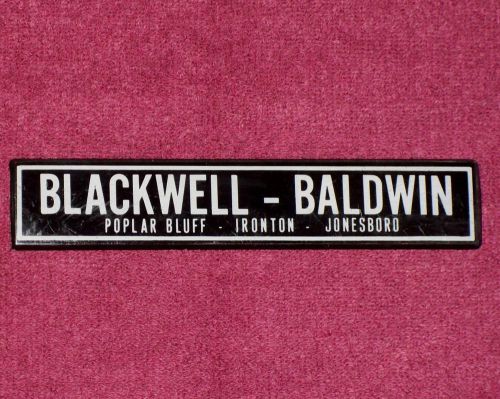 Dealer dealership name plate emblem advertising blackwell-baldwin poplar bluff