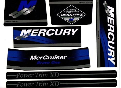 Mercruiser the new blue 2016 bravo one decals  w /gray rams sticker set