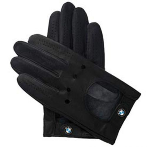 Bmw driving gloves black leather large sized  80162150527  oem