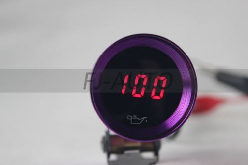 Universal oil pressure gauge/racing meter w/sensor 37mm purple micro smoke lens