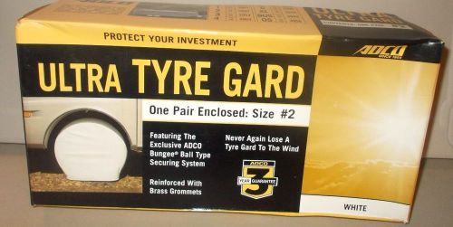 N/i/b   adco   ultra tyre gard    1 pair size #2   white tire guard covers