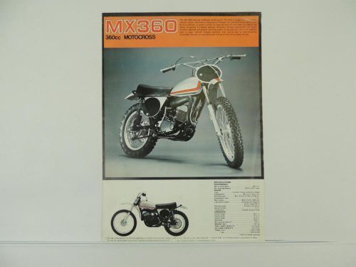 Vintage 1973 yamaha mx360 360 cc motocross brochure specifications l5531