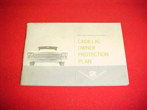 1963 cadillac warranty owner protection plan manual book 63 opp owners service