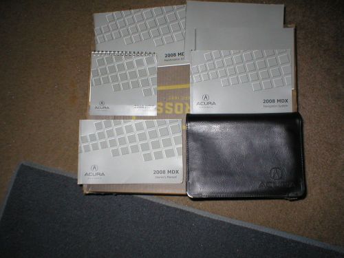 2008 acura mdx owners manual set with cover case and navigation manual