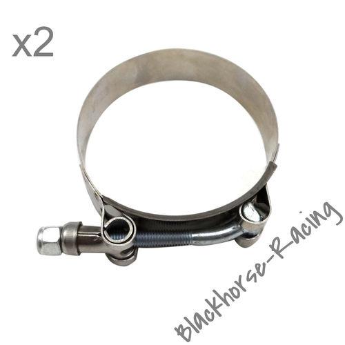 2x 3.5" (3.95"-4.06") 301 stainless steel t bolt clamps clamp 95mm-103mm