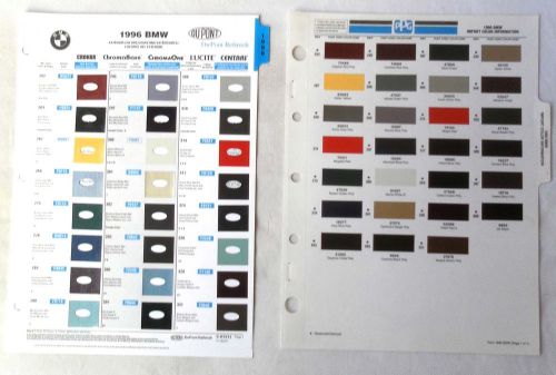 1996 bmw dupont and ppg   color paint chip chart all models original