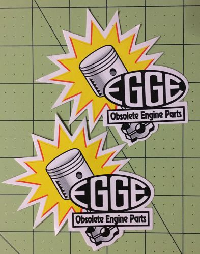Egge obsolete engine parts pair of decals stickers old machine shop &amp; foundry