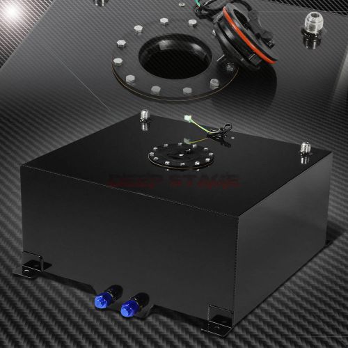 15.5 gallon light black coated aluminum gas fuel cell tank/2"sump+level sender