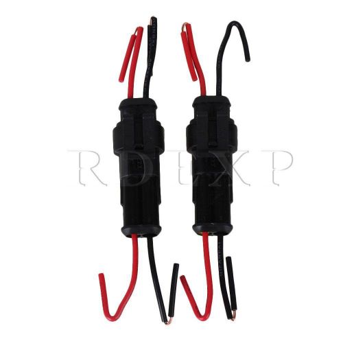 2pin waterproof wire electrical connector set of 2 black