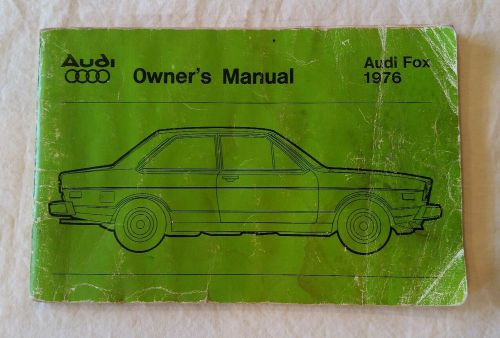 Original 1976 audi fox passenger car owners guide manual free shipping