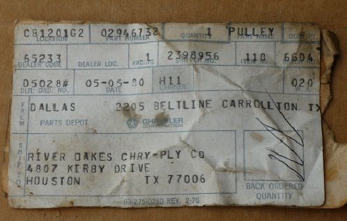 Pulley, Water Pump, Mopar NOS Small Block '57 - '69, US $55.00, image 3