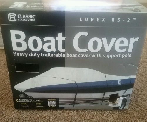 Lunex rs-2 trailerable mooring cover for 16&#039; 17&#039; 18&#039;-6&#034; foot fishing or ski boat
