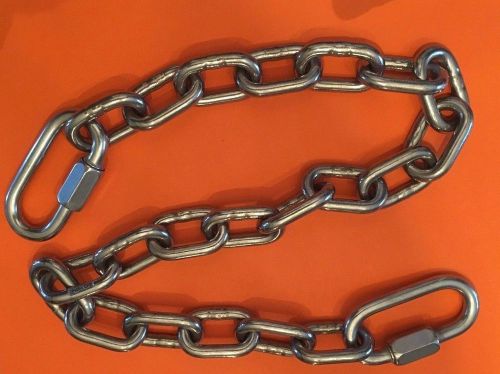 Stainless steel 316 g50 proof coil trailer safety chain 1/4" x 24" plus