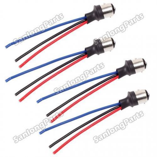 4pcs 1157 taillights wired contact plug adapters sockets /covert wiring