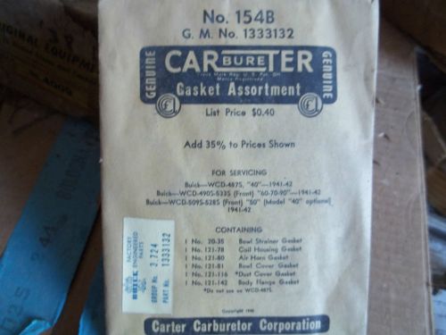 1941-42 buick 40 50 60 70 90 carburator gasket kit  154b