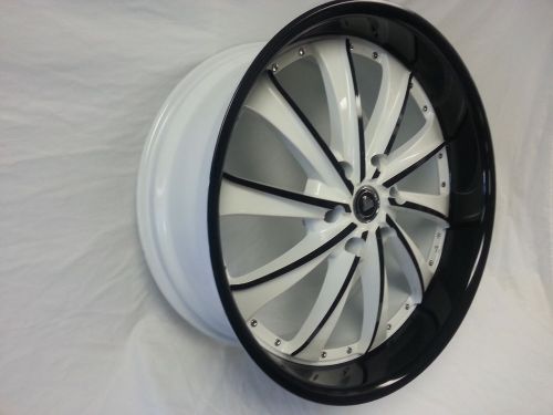 22 x9.5 white diamond edition &amp; black style 0016 wheels rims fit 5 x 115 charger