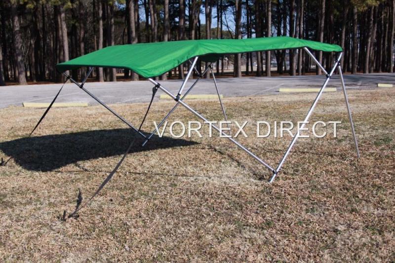 New vortex 4 bow pontoon/deck boat bimini top 10' green 91-96"