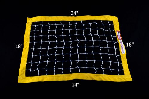 Rjs racing equipment string window net 24&#034; x 18&#034; yellow &amp; white 70710-6