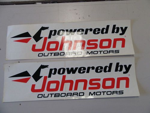Powered by johnson outboard motors decal pair (2)18 5/8&#034; x 5&#034; marine boat