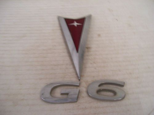 Pontiac g-6 chrome trunk letter munber red arrow  ornament emblem