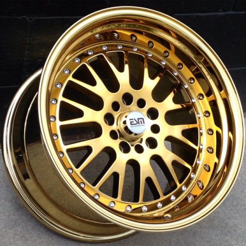 18x11 18x9.5 5x120 gold chrome esm-007wheels rims bmw e46 m3 m5 m6 bmw