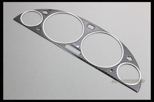 Carbon gauge bezel trim emblem chrome ring for bmw e38 e39 e53-x5 m tech 520i