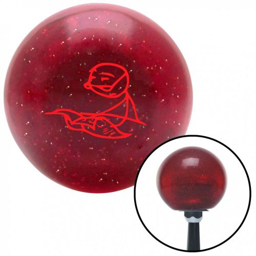 Red newspaper guy red metal flake shift knob with 16mm x 1.5 insert mini bike